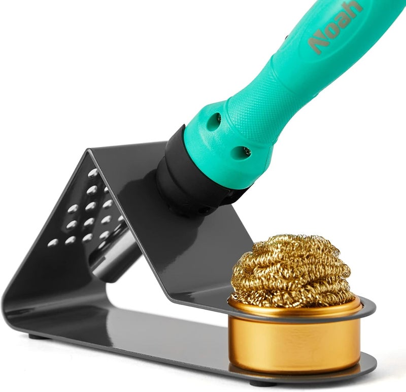 Noah Premium Soldering Iron Holder with Brass Coil Tip Cleaner, Soft Coiled Brass Tip Cleaner Kit, No Water Needed, Black - Image 5